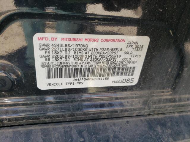 JA4AP3AU3GZ041158 Mitsubishi Outlander Sport Es