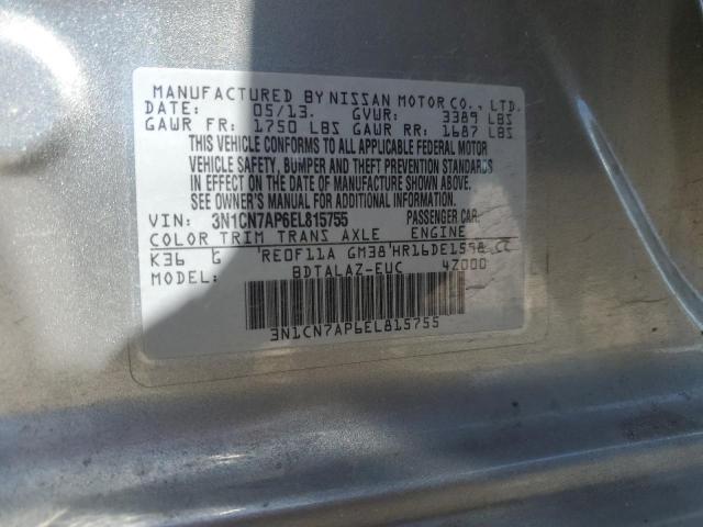 3N1CN7AP6EL815755 Nissan VERSA S