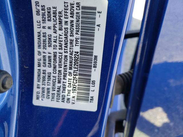 19XFC2F67LE209224 Honda Civic Lx