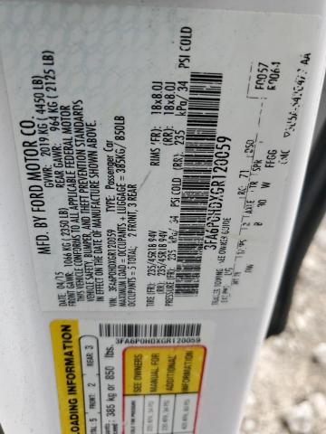 3FA6P0HDXGR120059 Ford FUSION SE