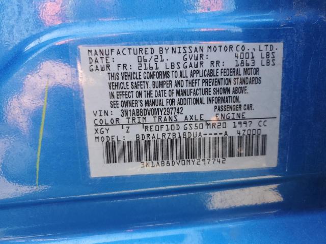 3N1AB8DV0MY297742 Nissan SENTRA SR