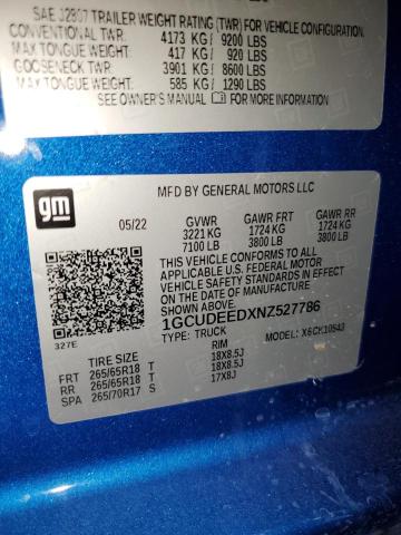 1GCUDEEDXNZ527786 Chevrolet Silverado K1500 Rst