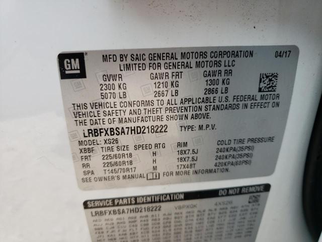 LRBFXBSA7HD218222 Buick Envision Essence