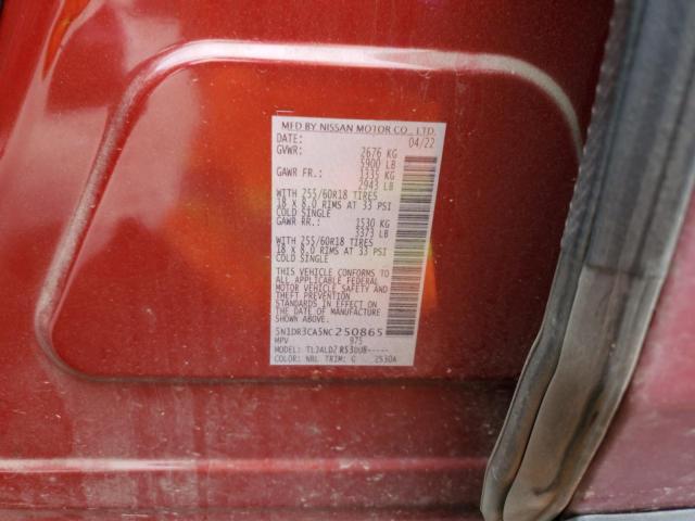 5N1DR3CA5NC250865 Nissan Pathfinder Sl