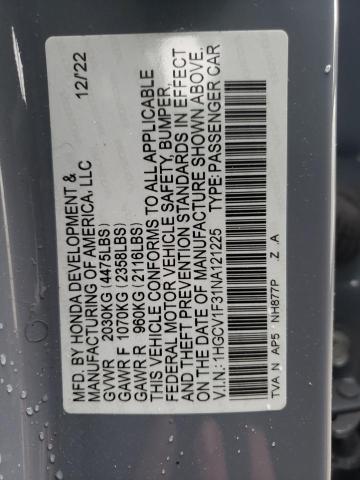 1HGCV1F31NA121225 Honda Accord Sport