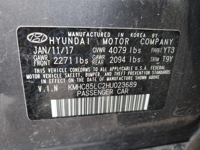 KMHC85LC2HU023689 Hyundai Ioniq Limited