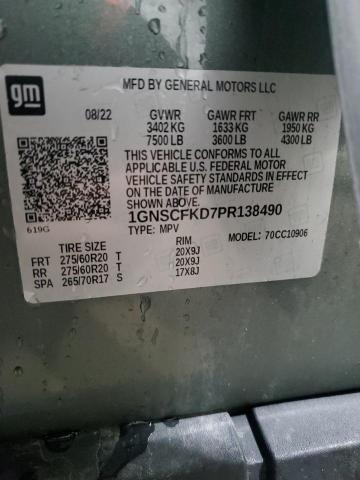 1GNSCFKD7PR138490 Chevrolet Suburban C1500 Premier