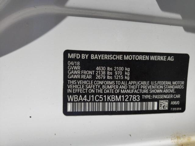 WBA4J1C51KBM12783 BMW 430i Gran Coupe