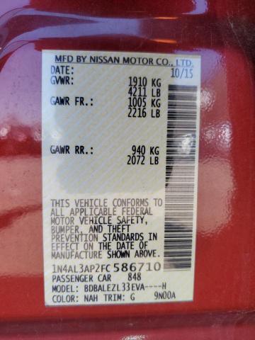 1N4AL3AP2FC586710 Nissan ALTIMA 2.5