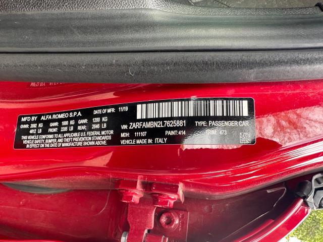 ZARFAMBN2L7625881 Alfa Romeo GIULIA TI
