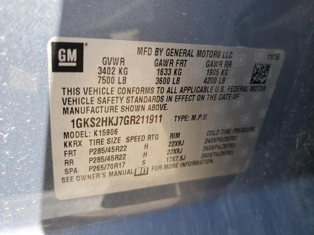 1GKS2HKJ7GR211911 GMC YUKON XL DENALI