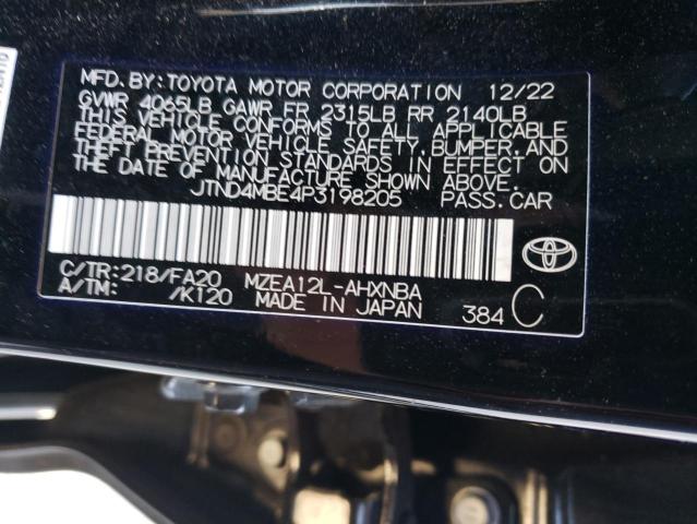 JTND4MBE4P3198205 Toyota COROLLA SE