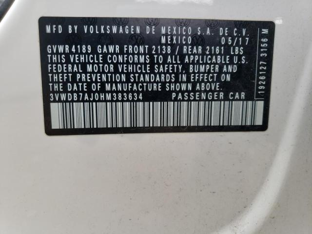 3VWDB7AJ0HM383634 Volkswagen JETTA SE
