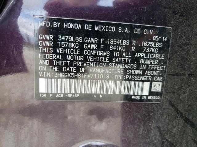 3HGGK5H81FM711018 Honda FIT EX