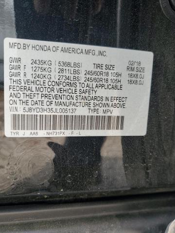 5J8YD3H35JL005137 Acura MDX