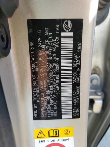 58ABZ1B15KU009559 Lexus ES 350