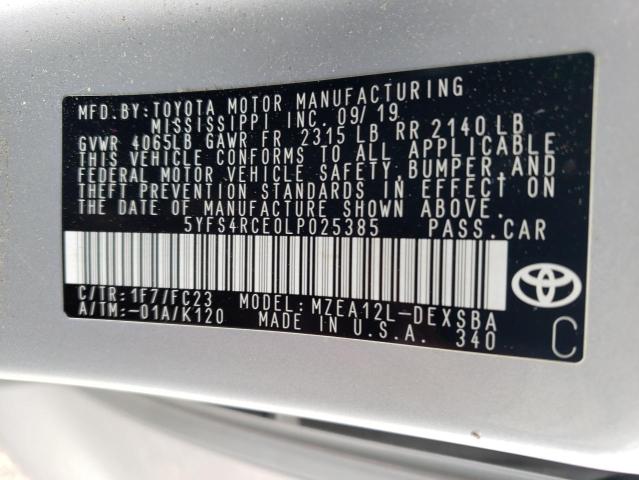 5YFS4RCE0LP025385 Toyota COROLLA SE