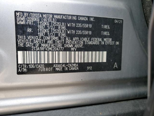 2T3A1RFV2MC204777 Toyota Rav4 Xle Premium