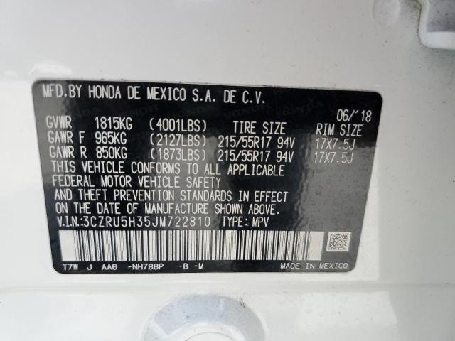 3CZRU5H35JM722810 Honda HR-V LX
