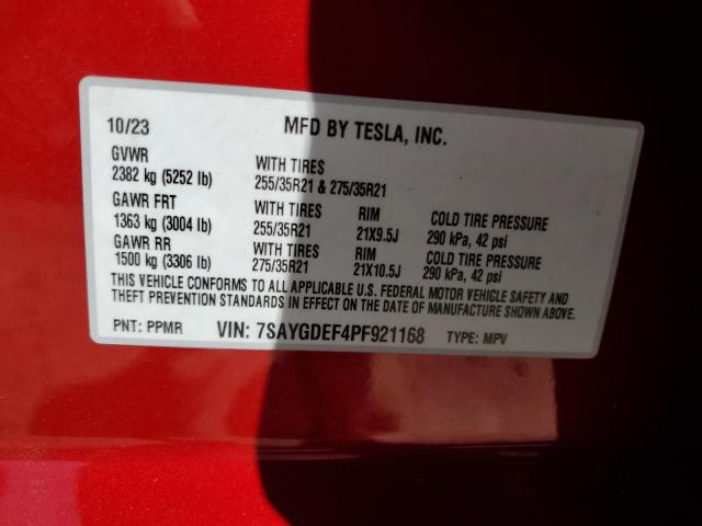 7SAYGDEF4PF921168 Tesla Model Y