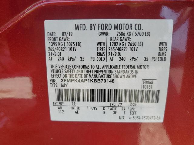 2FMPK4AP1KBB70148 Ford EDGE ST