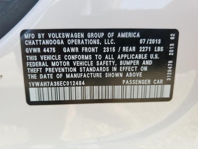 1VWAH7A35EC012484 Volkswagen PASSAT S