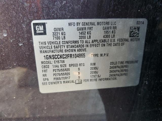 1GNSCCKC2FR104865 Chevrolet Tahoe C1500 Ltz