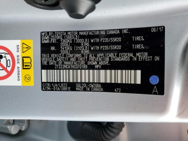 2T2ZZMCA1HC070189 Lexus Rx 350 Base