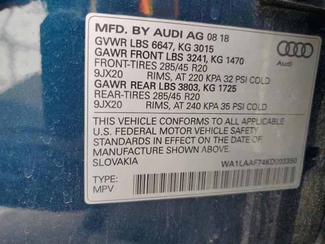 WA1LAAF74KD003350 Audi Q7 Premium Plus