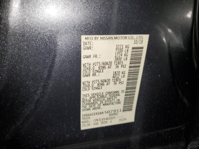 1N6AA1E61KN507951 Nissan Titan Platinum Reserve
