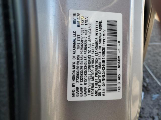 5FNRL5H34GB130630 Honda ODYSSEY SE