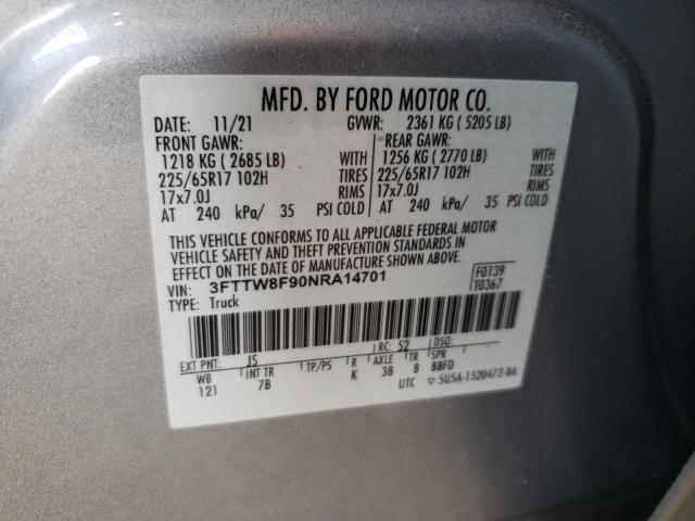 3FTTW8F90NRA14701 Ford Maverick Xl