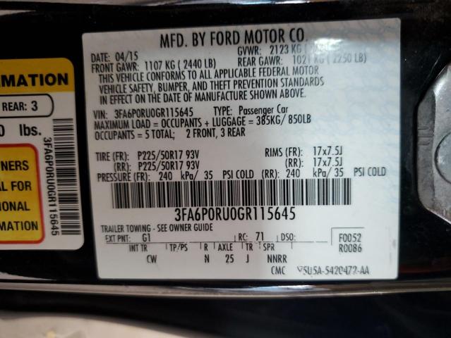 3FA6P0RU0GR115645 Ford Fusion Titanium Hev