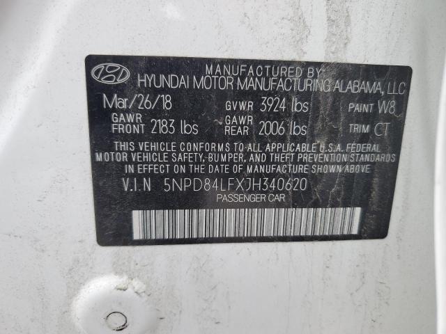 5NPD84LFXJH340620 Hyundai ELANTRA SEL