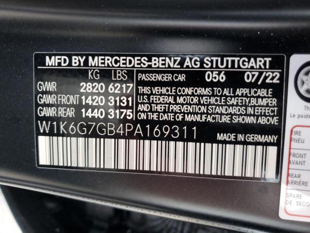 W1K6G7GB4PA169311 Mercedes-Benz S 580 4matic