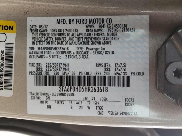 3FA6P0HD5HR363618 Ford FUSION SE