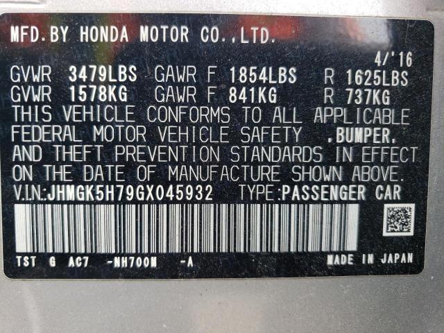 JHMGK5H79GX045932 Honda FIT EX