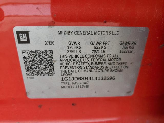 1G1JD6SB4L4132596 Chevrolet SONIC LT