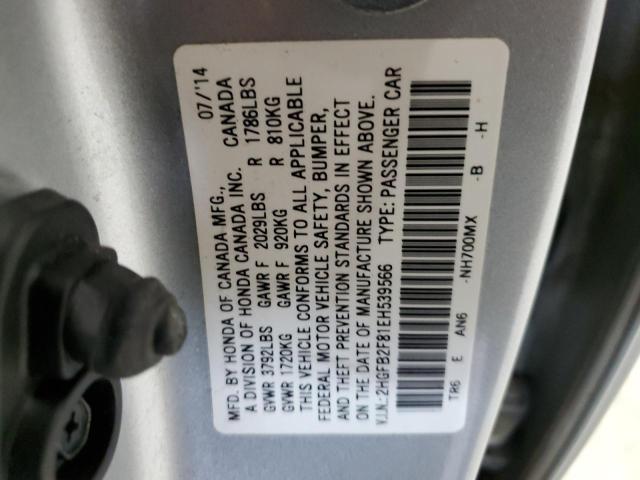 2HGFB2F81EH539566 Honda CIVIC EX