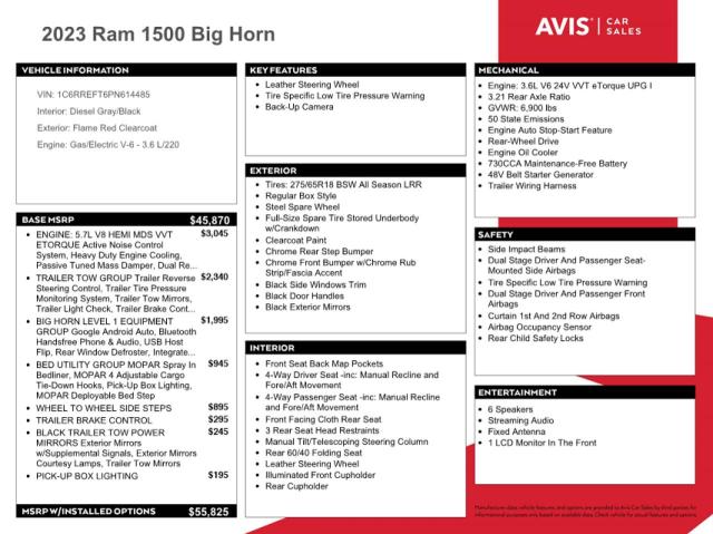 1C6RREFT6PN614485 RAM 1500 Big Horn/lone Star