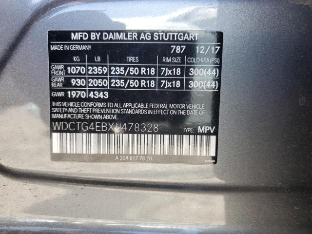 WDCTG4EBXJJ478328 Mercedes-Benz GLA 250