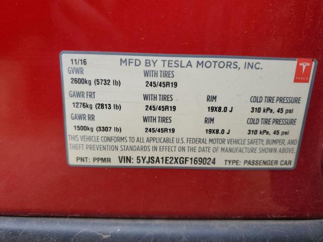 5YJSA1E2XGF169024 Tesla MODEL S