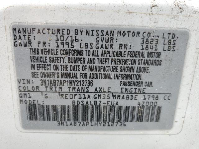 3N1AB7AP1HY212736 Nissan SENTRA S