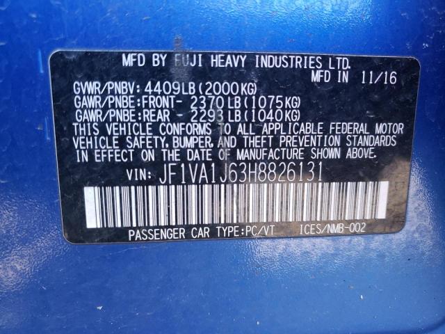 JF1VA1J63H8826131 Subaru Wrx Limited