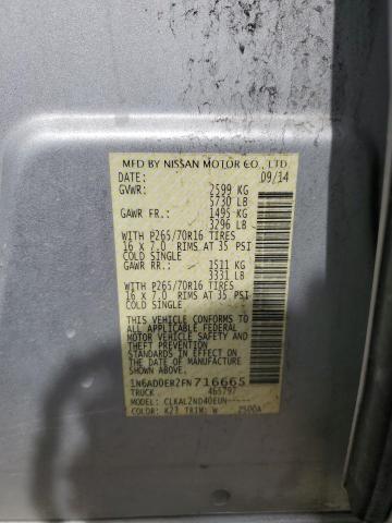 1N6AD0ER2FN716665 Nissan FRONTIER S