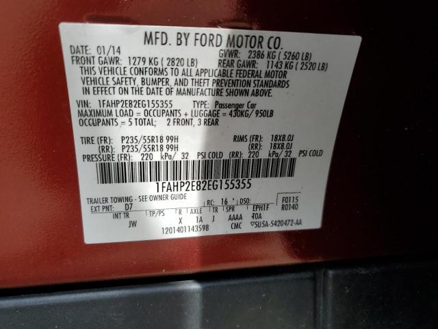 1FAHP2E82EG155355 Ford TAURUS SEL