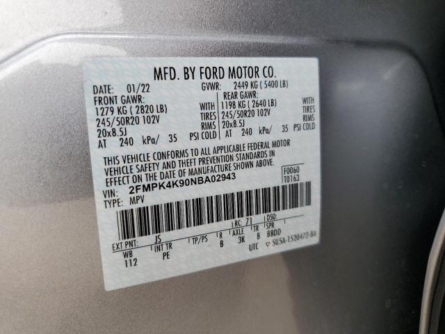 2FMPK4K90NBA02943 Ford Edge Titanium