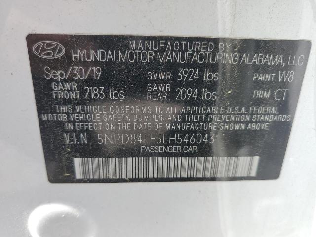 5NPD84LF5LH546043 Hyundai ELANTRA SEL