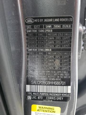SALCP2BG9HH688701 Land Rover Discovery Sport Se