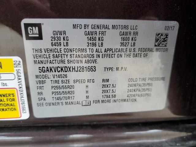 5GAKVCKDXHJ281663 Buick Enclave